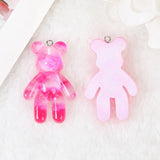 10Pcs 28*45MM Gradient Bear Charms Resin Jewelry Findings