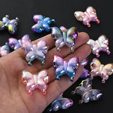 10Pcs Gradient Butterfly Spacer Beads for DIY Jewelry Making