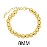 10Pcs Minimalist Copper Beaded Bracelet 3 5 6 8mm Plated Beads Chain Bracelets