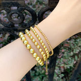 10Pcs Minimalist Copper Beaded Bracelet 3 5 6 8mm Plated Beads Chain Bracelets