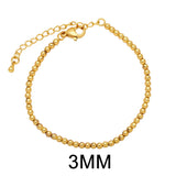 10Pcs Minimalist Copper Beaded Bracelet 3 5 6 8mm Plated Beads Chain Bracelets
