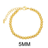 10Pcs Minimalist Copper Beaded Bracelet 3 5 6 8mm Plated Beads Chain Bracelets
