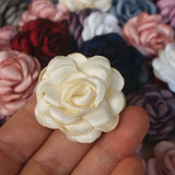 10Pcs 3.5CM Satin Small Rose Fabric Artificial Flower DIY Headwear Accessories