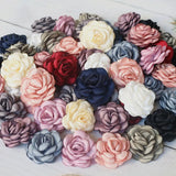 10Pcs 3.5CM Satin Small Rose Fabric Artificial Flower DIY Headwear Accessories
