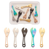 10Pcs Stainless Steel Tools Charms For DIY Jewelry Making