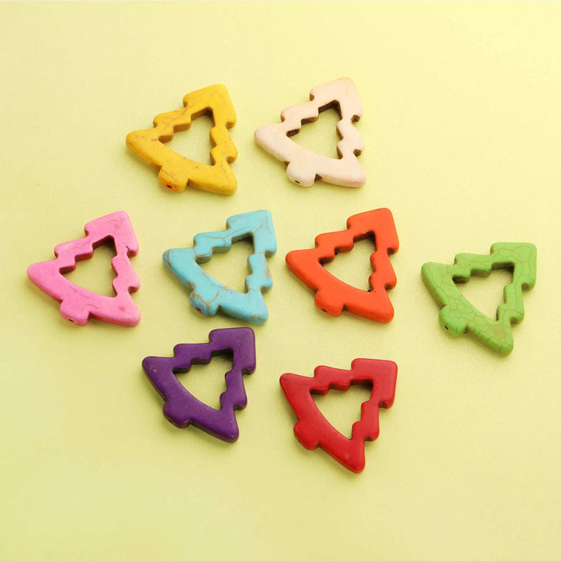 10Pcs Dyed Turquoise Stone Beads, Christmas Tree Stone 4160046