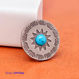 10Pcs 30mm Antique Silver Sun Totem Flower Concho Screwback