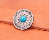 10Pcs 30mm Antique Silver Sun Totem Flower Concho Screwback