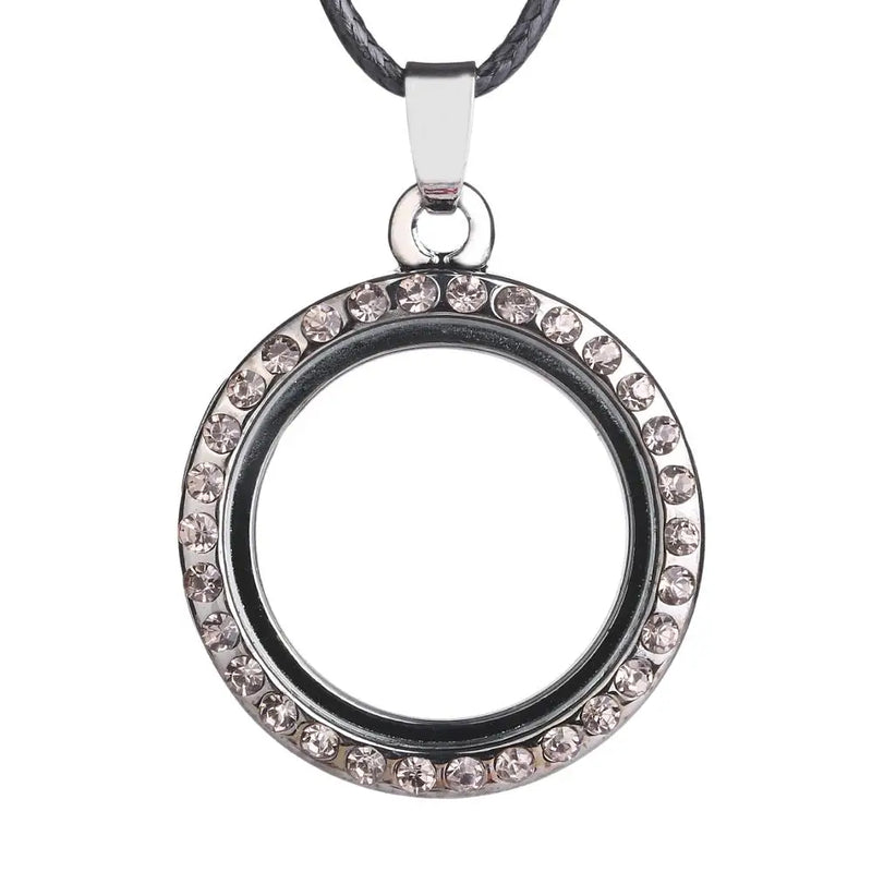 10Pcs 30mm Mixed Glass Memory Locket Pendant Necklaces for Women