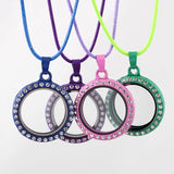 10Pcs 30mm Mixed Glass Memory Locket Pendant Necklaces for Women