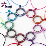 10Pcs 30mm Mixed Glass Memory Locket Pendant Necklaces for Women