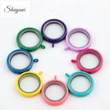 10Pcs 30mm Round Floating Charms Glass Locket Pendant Gift Jewelry