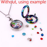 10Pcs 30mm Round Floating Charms Glass Locket Pendant Gift Jewelry