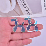 10Pcs Balloon Dog Acrylic Charms Pendant for DIY Jewelry Making