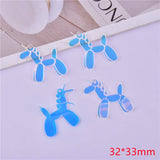 10Pcs Balloon Dog Acrylic Charms Pendant for DIY Jewelry Making