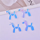 10Pcs Balloon Dog Acrylic Charms Pendant for DIY Jewelry Making