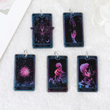 10Pcs Tarot Card Charms Acrylic Sun Moon DIY Jewelry Accessories