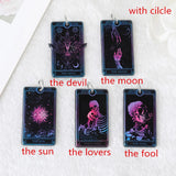 10Pcs Tarot Card Charms Acrylic Sun Moon DIY Jewelry Accessories
