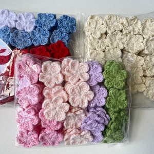 10Pcs Knitting Wool Flower Applique DIY Clothes Hat Sewing Supplies Patches
