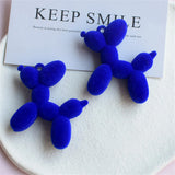 10Pcs 3D Flocking Balloon Dog Resin Charms Jewelry DIY Pendants