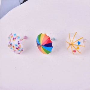 10Pcs 3D Umbrella Resin Charms for DIY Jewelry Making