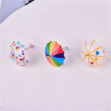 10Pcs 3D Umbrella Resin Charms for DIY Jewelry Making