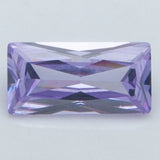 10Pcs Rectangle Lavender CZ Synthetic Gems Brilliant Cut Cubic Zirconia Stone