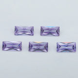 10Pcs Rectangle Lavender CZ Synthetic Gems Brilliant Cut Cubic Zirconia Stone