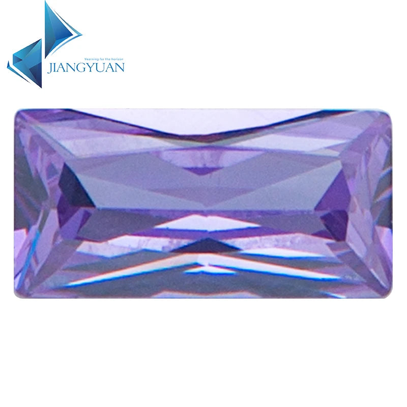 10Pcs Rectangle Lavender CZ Synthetic Gems Brilliant Cut Cubic Zirconia Stone