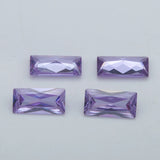 10Pcs Rectangle Lavender CZ Synthetic Gems Brilliant Cut Cubic Zirconia Stone