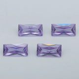 10Pcs Rectangle Lavender CZ Synthetic Gems Brilliant Cut Cubic Zirconia Stone