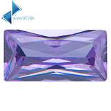 10Pcs Rectangle Lavender CZ Synthetic Gems Brilliant Cut Cubic Zirconia Stone