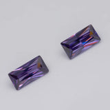10Pcs Rectangle Shape Purple Red CZ Stone Synthetic Gems for Jewellery