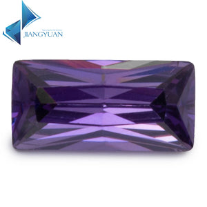 10Pcs Rectangle Shape Purple Red CZ Stone Synthetic Gems for Jewellery