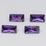 10Pcs Rectangle Shape Purple Red CZ Stone Synthetic Gems for Jewellery