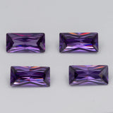 10Pcs Rectangle Shape Purple Red CZ Stone Synthetic Gems for Jewellery