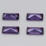 10Pcs Rectangle Shape Purple Red CZ Stone Synthetic Gems for Jewellery