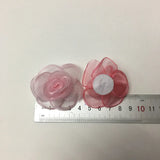 10Pcs 4.5cm Braised Edge Rose Snow Gauze 3D Camellia DIY Wedding Party Decor