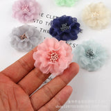 10Pcs Chiffon Fabric Flowers for DIY Hair Accessories Headband, Wedding Decor