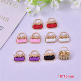 10Pcs Enamel Bowknot Handbag Charms for Jewelry Making DIY