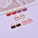 10Pcs Enamel Bowknot Handbag Charms for Jewelry Making DIY
