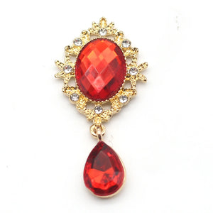 10Pcs 50*25MM Oval Acrylic Rhinestone Alloy Pendant Flat Button Gorgeous Crown