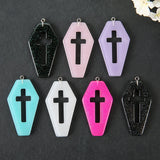 10Pcs Coffin Planchette Charms Punk Flatback Board for Jewelry DIY Making