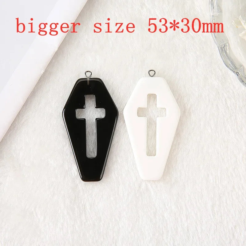 10Pcs Coffin Planchette Charms Punk Flatback Board for Jewelry DIY Making