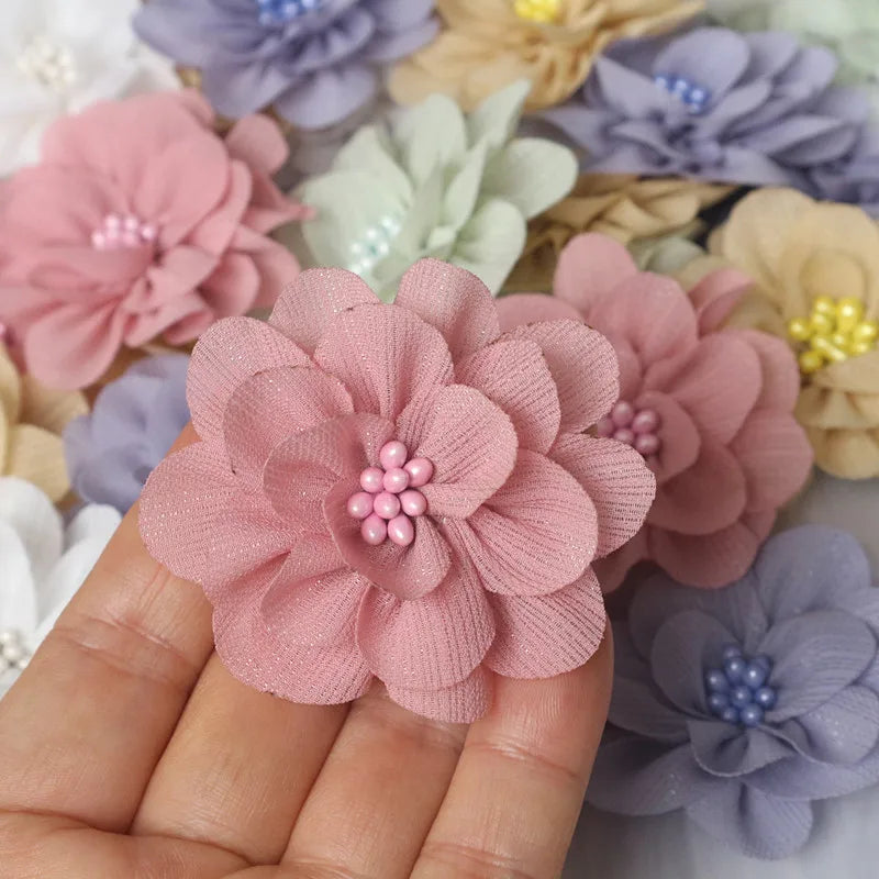 10Pcs Boutique Flowers Dress Clothing Decor Girls Hair Accessories DIY Headwear