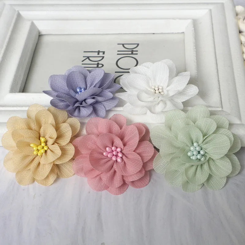 10Pcs Boutique Flowers Dress Clothing Decor Girls Hair Accessories DIY Headwear