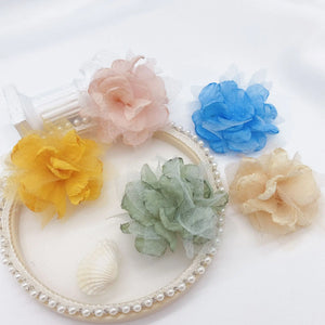 10Pcs Chiffon Fabric Flowers DIY HairClip Headband Wedding Dress Decor