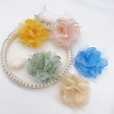 10Pcs Chiffon Fabric Flowers DIY HairClip Headband Wedding Dress Decor