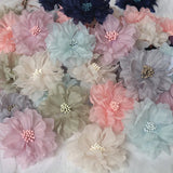 10Pcs 6.5CM Chiffon Multilayer Fabric Flowers DIY Hair Accessories