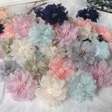 10Pcs 6.5CM Chiffon Multilayer Fabric Flowers DIY Hair Accessories